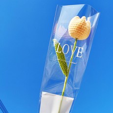 居家裝飾 紀念日 針織鬱金香 人造花, 黃色