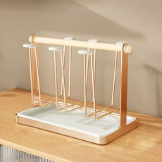 Bareunliving 原木杯架, 1個, 玫瑰金