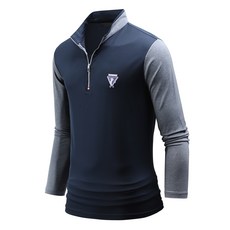 DAKUANG 男款彈性長袖半領拉鍊T恤 E01P7_ql3564