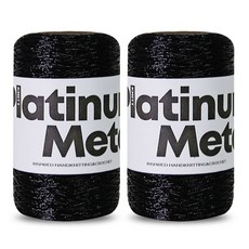 Knitt 白金金屬編織線 100g, 黑色, 2個