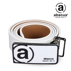 abacus 女士方扣皮帶 AH52BLWK202, 白色的