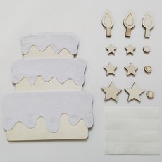 Selene蛋糕派對貼紙橫幅, 白色的