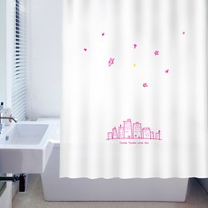 창문그리기 디자인 패브릭 샤워커튼 작은별 180 x 180 cm, 1개