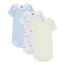 쁘띠바또 남아용 에니멀 반팔 바디수트 3종 세트