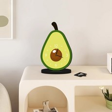 몬드스팟 무타공 귀여운 과일 선물용 무소음 오브제 탁상시계 YY57583, 아보카도