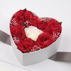 마쉬매리골드 시크릿 하트박스 카네이션 + 용돈봉투 + 보자기 + 쇼핑백, 레드(카네이션), 핑크(보자기), 1개