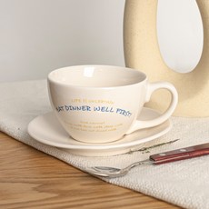 시라쿠스 뉴욕 레터 레터링 커피잔 세트 320ml, 블루, 1세트