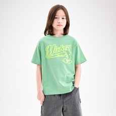 Jelistudio 兒童款透氣迪士尼米奇霓虹亮點寬鬆版T恤