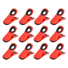 마켓레브 봉투 밀봉용 자석 집게 12p, 레드