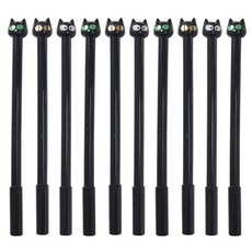 貓咪凝膠筆, 黑色(隨機出貨), 10個