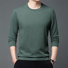 남성용 DM 중년 솔리드 롱 슬리브