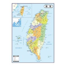 Map.Come 台灣塗層行政地圖 78 x 110cm, 1個