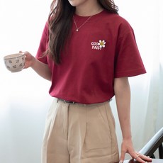 HumbleStudio 女款透氣雛菊Logo 20支薄款棉質短袖T恤 KK_17_086