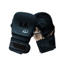 Maxim 皮革開口手指啞光拳擊手套, 蛇皮黑色