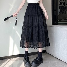 포플러앤씨 여성용 도리다스 자수 레이스 스커트 P26SPSK121928