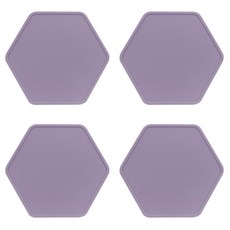 국내 제조 실리콘스토리 플래티넘 실리콘 모던 디자인 컵받침, 라벤더퍼플, 4개