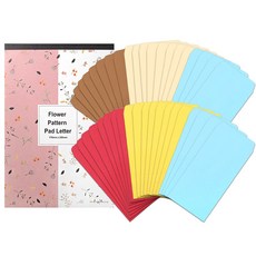 플라워패턴패드편선지 + 컬러세로형 돈봉투 40p 세트, 랜덤발송, 1세트