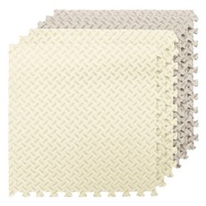 Sorianna 軟式居家健身墊 象牙白 + 淺灰色, 象牙色+淺灰色, 6個