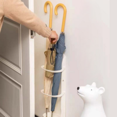 MakeMine 免鑽孔接水盤分離式壁掛玄關雨傘架, 1個, 白色