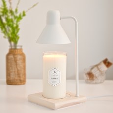 the Sweet 甜味蠟燭+錶盤式開關加熱燭燈+蠟燭燈泡組 2入, 木白色(燭燈)+Eucaly Ptus(蠟燭)