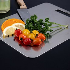 GONGGAMSTORE 無研磨劑 304不鏽鋼衛生雙面砧板, 銀色, 1個