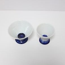 月鹽 韓國製手工亮面陶瓷刨冰碗 2件組, 1套, 03 藍色