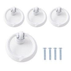 철물대장 가구손잡이 1구 원홀 빗살링 화이트, 4개