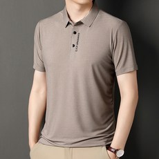 남성용 DM 골지 라인 솔리드 카라 티셔츠