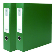 MiDAS HYUNPOONG D型環合成紙板文件夾 名牌型 3孔 A4 7cm, 綠色, 2個