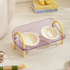 PASTEL PET 寵物透明彩色高度可調式餐碗 FREE(42 x 20 x 18.3 cm), 紫色, 1個