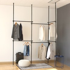 Nero 韓國製造 寬度可調式 一般型 6層掛衣架, 黑色