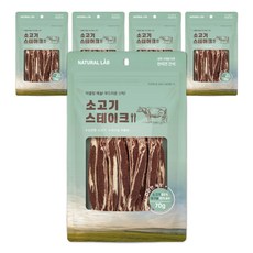 네츄럴랩 강아지 건강한 육포, 소고기, 70g, 5개