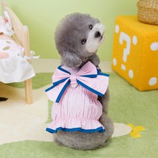 Chilsi寵物蝴蝶結連身裙, 1個, 粉紅色