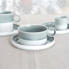 Reichenbach Nomus 茶杯 + 茶碟組 056413-00050, 白色 + 灰色, 1套