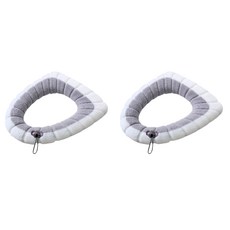 정상아이앤 뽀글이 극세사 쿠션 보온 변기 시트, 그레이, 2개