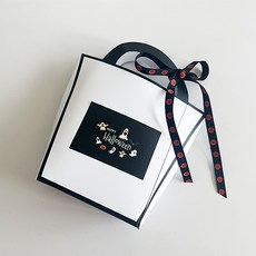 TINA PICNIC 萬聖節迷你購物袋 10入 + 貼紙 10入 + 緞帶 10入 套組, 混合顏色, 1套