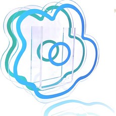 Homeflow 色彩華麗的花朵造型壓克力花瓶, 白藍色