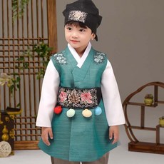 葉韓服男童215綠色燦烈韓服套裝