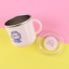 LILFANT KAKAO FRIENDS 不鏽鋼杯子+杯蓋, Apeach款(KF6598), 1個