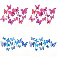 PARTYSHOW DIY蝴蝶裝飾組 2款, 粉色混合，藍色混合, 2套