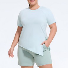 아뗄릭 여성용 룰루 리얼 빅사이즈를 위한 요가 트임 티셔츠 10444