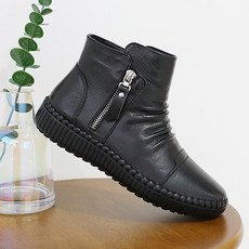 J-Shu 天然牛皮凸起襯裡洛可可式踝靴