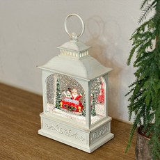 마쉬매리골드 크리스마스 앤틱 직사각 랜턴 오르골, 앤틱화이트, 13 x 8 x 21 cm