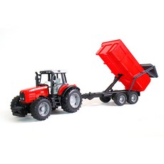 bruder Messi Ferguson 7480 前裝載機和拖車工作玩具 BR01138, 混合顏色