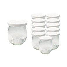 WECK 鬱金香形玻璃收納瓶 762號 220ml 12入+PE蓋 12入, 1套