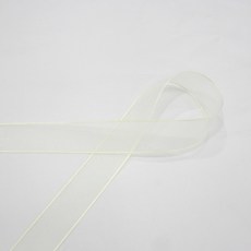 歐根紗緞帶 長度45.72m*寬度25mm, 象牙, 1個