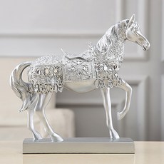 The Flow Company 客廳室內裝飾高雅馬匹擺件, 白銀色