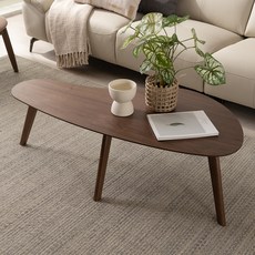 리바트 말라카 유선형 티테이블 방문설치, 월넛