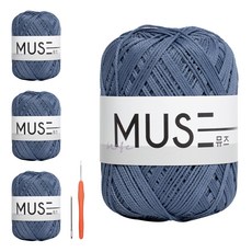 yarna 뮤즈 뜨개실 4p + 모사용 코바늘 5호 + 돗바늘, 820라이트인디고(실), 랜덤 발송(코바늘), 1개