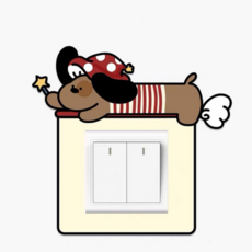 쏙쏙채움 슈퍼 닥스훈트 개 스위치 장식 아크릴 벽 스티커 닥스훈트 E, 혼합색상